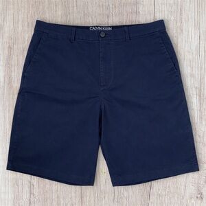 Calvin Klein Men’s Navy Blue Chino Stretch Shorts – Size 34 – 9” Inseam